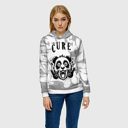 Толстовка-худи женская The Cure рок панда на светлом фоне, цвет: 3D-белый — фото 2