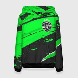 Толстовка-худи женская Sporting sport green, цвет: 3D-черный