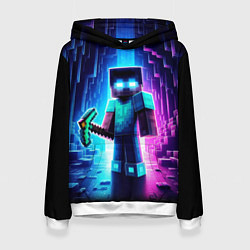 Женская толстовка Minecraft - neon character ai art