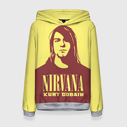 Толстовка-худи женская Kurt Cobain Nirvana, цвет: 3D-меланж