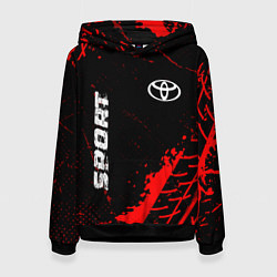 Толстовка-худи женская Toyota red sport tires, цвет: 3D-черный