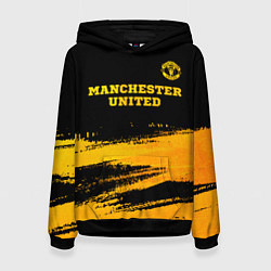 Женская толстовка Manchester United - gold gradient посередине