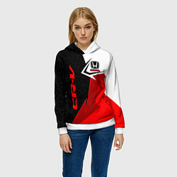 Толстовка-худи женская Honda CR-V - sport uniform, цвет: 3D-белый — фото 2