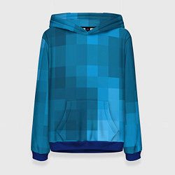 Толстовка-худи женская Minecraft water cubes, цвет: 3D-синий