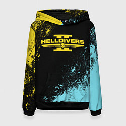Женская толстовка Helldivers 2 logo yellow and blue splash