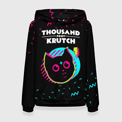 Толстовка-худи женская Thousand Foot Krutch - rock star cat, цвет: 3D-черный