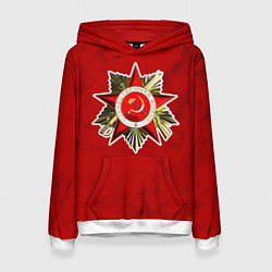 Женская толстовка Великая отечественная - бордовый мрамор