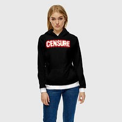 Толстовка-худи женская Цензура в артефактах, цвет: 3D-белый — фото 2