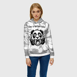 Толстовка-худи женская The Cranberries рок панда на светлом фоне, цвет: 3D-белый — фото 2