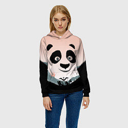 Толстовка-худи женская Силуэт кунг фу панда, цвет: 3D-черный — фото 2