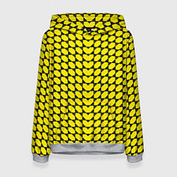 Толстовка-худи женская Жёлтые лепестки шестиугольники, цвет: 3D-меланж