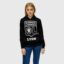 Толстовка-худи женская Lyon sport на темном фоне, цвет: 3D-черный — фото 2