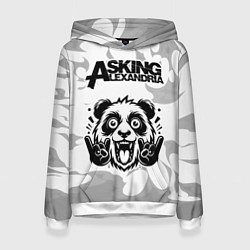 Женская толстовка Asking Alexandria рок панда на светлом фоне