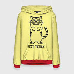 Толстовка-худи женская Хитрый кот, цвет: 3D-красный