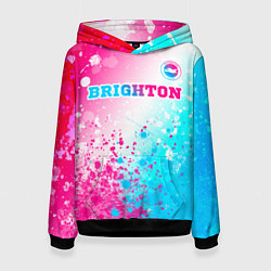 Женская толстовка Brighton neon gradient style посередине