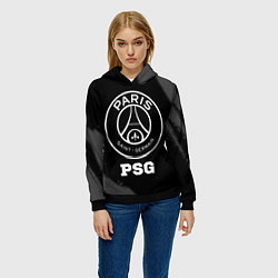 Толстовка-худи женская PSG sport на темном фоне, цвет: 3D-черный — фото 2