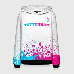 Толстовка-худи женская Tottenham neon gradient style посередине, цвет: 3D-черный