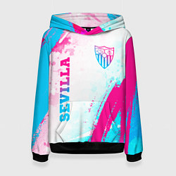 Женская толстовка Sevilla neon gradient style вертикально