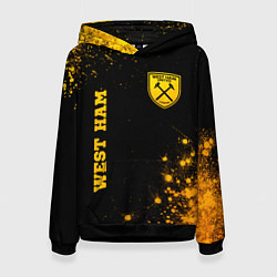 Женская толстовка West Ham - gold gradient вертикально