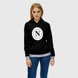 Толстовка-худи женская Napoli fc sport logo, цвет: 3D-меланж — фото 2