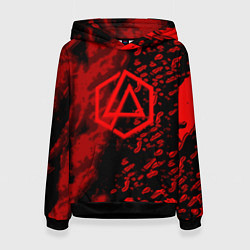 Толстовка-худи женская Linkin park red logo, цвет: 3D-черный