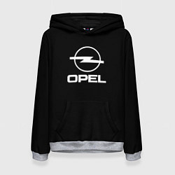 Толстовка-худи женская Opel logo white, цвет: 3D-меланж
