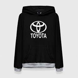 Толстовка-худи женская Toyota white logo, цвет: 3D-меланж