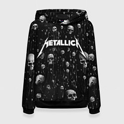 Толстовка-худи женская Metallica - rock, цвет: 3D-черный