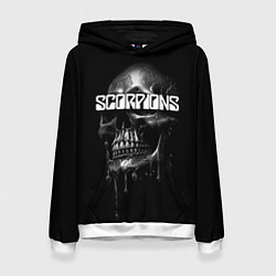 Толстовка-худи женская Scorpions rock, цвет: 3D-белый