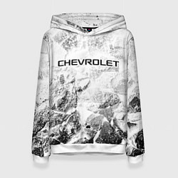 Толстовка-худи женская Chevrolet white graphite, цвет: 3D-белый