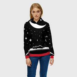 Толстовка-худи женская Космический сон - нейросеть, цвет: 3D-красный — фото 2