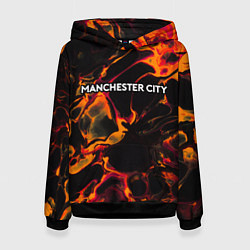 Толстовка-худи женская Manchester City red lava, цвет: 3D-черный