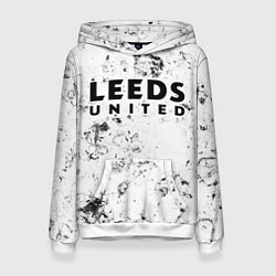 Толстовка-худи женская Leeds United dirty ice, цвет: 3D-белый
