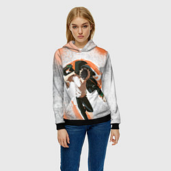 Толстовка-худи женская Ветролом - Харука, цвет: 3D-черный — фото 2