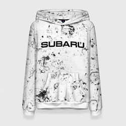 Толстовка-худи женская Subaru dirty ice, цвет: 3D-белый