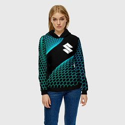 Толстовка-худи женская Suzuki electro hexagon, цвет: 3D-черный — фото 2