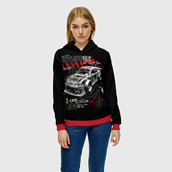 Толстовка-худи женская Skyline korch r34, цвет: 3D-красный — фото 2