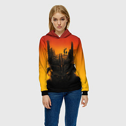 Толстовка-худи женская Планета обезьян постер, цвет: 3D-черный — фото 2