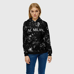 Толстовка-худи женская AC Milan black ice, цвет: 3D-черный — фото 2