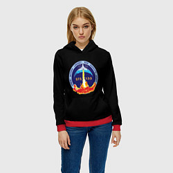 Толстовка-худи женская NASA space trend, цвет: 3D-красный — фото 2