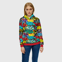 Толстовка-худи женская Dance graffiti, цвет: 3D-красный — фото 2