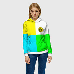 Толстовка-худи женская Borussia color cport, цвет: 3D-белый — фото 2