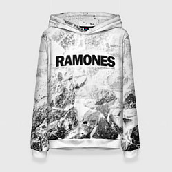 Толстовка-худи женская Ramones white graphite, цвет: 3D-белый