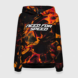 Толстовка-худи женская Need for Speed red lava, цвет: 3D-черный