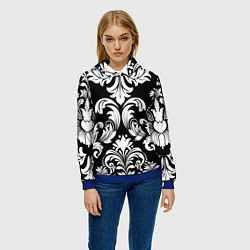 Толстовка-худи женская Дамасский орнамент, цвет: 3D-синий — фото 2