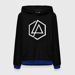 Толстовка-худи женская Linkin park logo white, цвет: 3D-синий