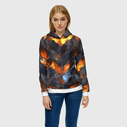 Толстовка-худи женская Чешуя в огне, цвет: 3D-белый — фото 2