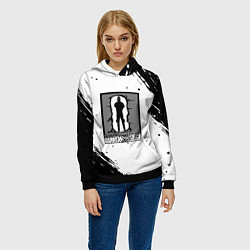 Толстовка-худи женская Rainbow six текстура лого шутер, цвет: 3D-черный — фото 2