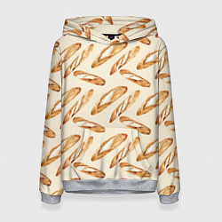 Толстовка-худи женская The baguette pattern, цвет: 3D-меланж