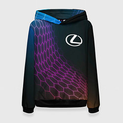 Толстовка-худи женская Lexus neon hexagon, цвет: 3D-черный